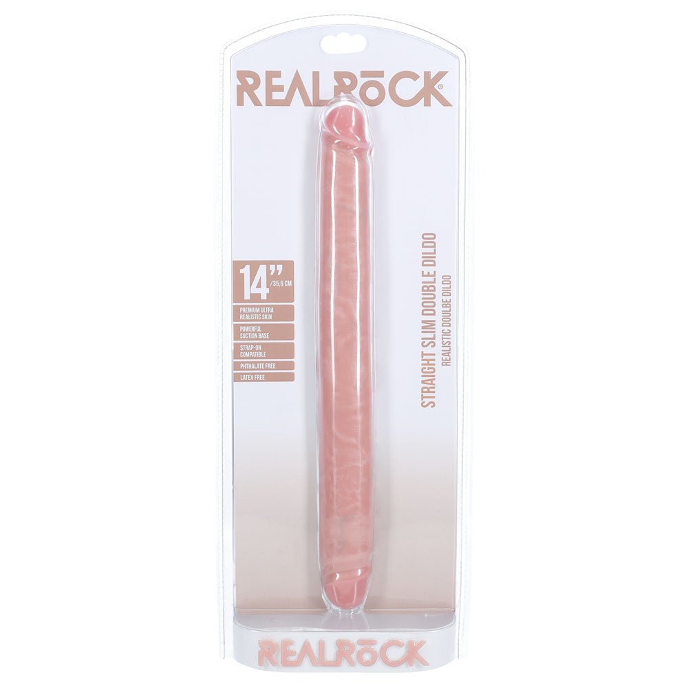 REALROCK 35cm Slim Double Dildo - Flesh Double Dong